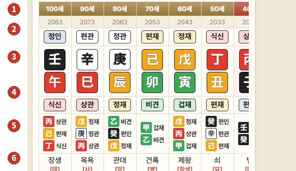 대운 항목 번호 설명